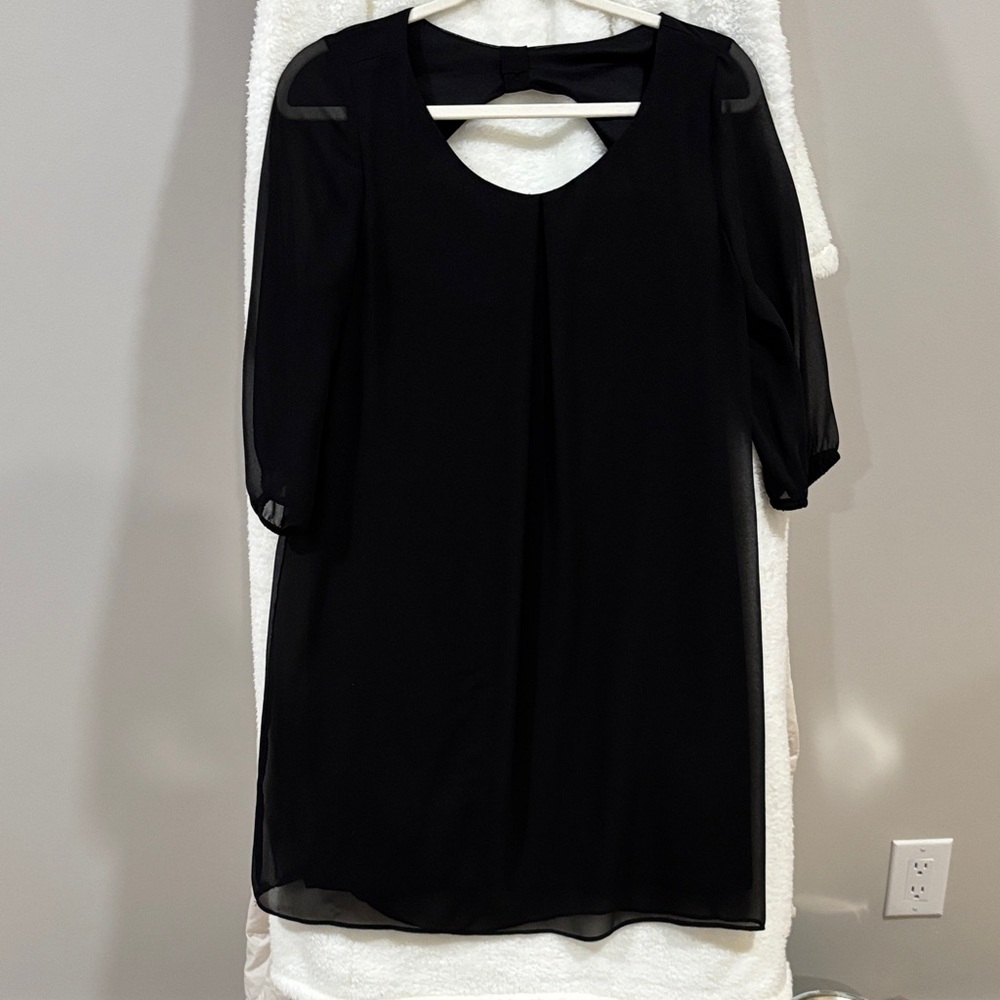 BCX Black Sheer Sleeve Blouse